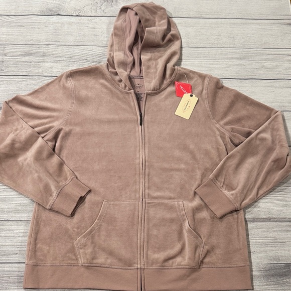 St. John's Bay Jackets & Blazers - St. John's Bay Hooded Velour Jacket in Wood Rose